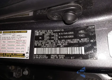 2015 Toyota 4Runner Limited from USA, damaged, VIN JTEBU5JR0F5214517